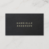 Gesofistikeerd |  Elegant zwart leer Visitekaartje (Voorkant)