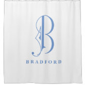 Gesofistikeerd en elegant Monogram B Aangepast Douchegordijn (Voorkant)