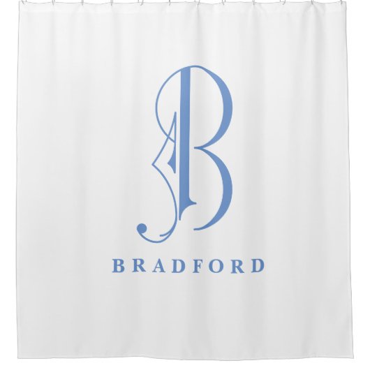 Gesofistikeerd en elegant Monogram B Aangepast Douchegordijn (Voorkant)