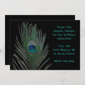 Gesolariseerde Paacock Birthday Kaart (Voorkant / Achterkant)