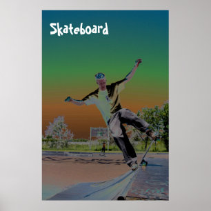 Gesoldeerde skateboarder poster
