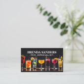 Gesorteerde gemengde dranken op bar top visitekaartje (Staand voorkant)