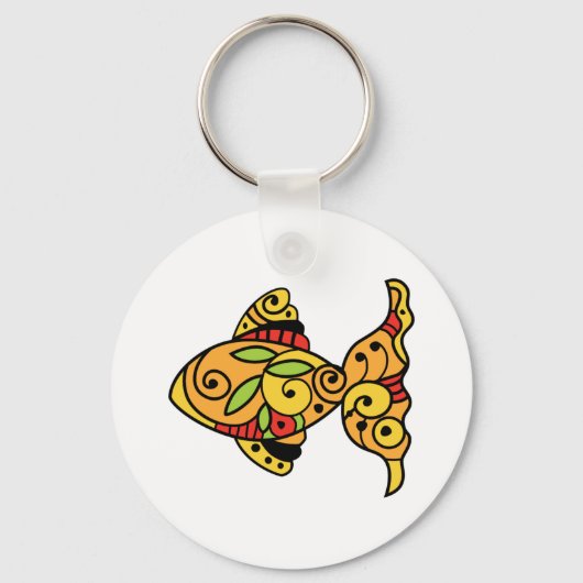 GESPAINEERD GOLDFISH SLEUTELHANGER (Voorkant)