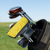 Gespankt Mustard Yellow Putter Hoesje Monogram Golfheadcover (Insitu)
