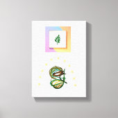 Gespannen Canvasprint Abstracte Frame Lijnen Blad Canvas Afdruk (Voorkant)