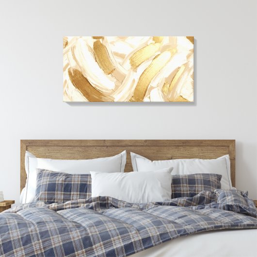 Gespannen Canvasprint Abstracte Penseelstreken Canvas Afdruk (Insitu (Slaapkamer))