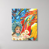Gespannen Canvasprint Abstracte Vintage Vrouw Canvas Afdruk (Voorkant)