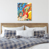 Gespannen Canvasprint Abstracte Vintage Vrouw Canvas Afdruk (Insitu (Slaapkamer))