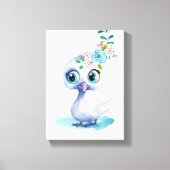 Gespannen canvasprint Cute Witte Eend Canvas Afdruk (Voorkant)