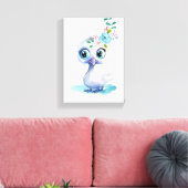 Gespannen canvasprint Cute Witte Eend Canvas Afdruk (Insitu (Woonkamer))