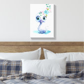 Gespannen canvasprint Cute Witte Eend Canvas Afdruk (Insitu (Slaapkamer))