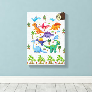 Gespannen Canvasprint Dinosaurus Wilde Dieren  Canvas Afdruk