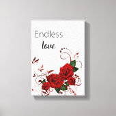 Gespannen canvasprint Eindeloze Liefde Rode Rozen Canvas Afdruk (Voorkant)