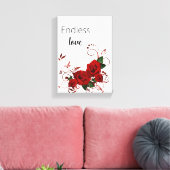 Gespannen canvasprint Eindeloze Liefde Rode Rozen Canvas Afdruk (Insitu (Woonkamer))