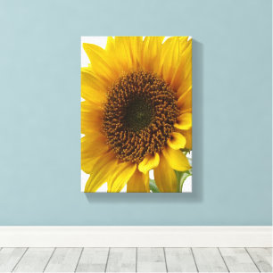 Gespannen Canvasprint Geel Zonnebloem Bloem Canvas Afdruk