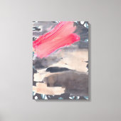 Gespannen Canvasprint Grijs Rode Abstracte Collage Canvas Afdruk (Voorkant)