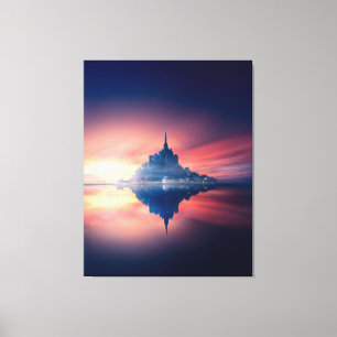 Gespannen Canvasprint - Mont Saint-Michel Frankrij Canvas Afdruk