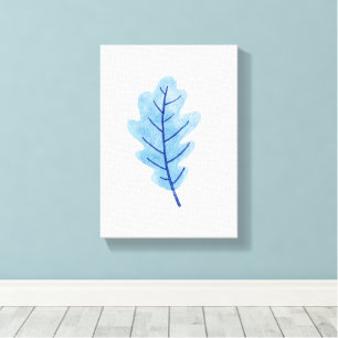 Gespannen canvasprint mooie blauwe blad canvas afdruk