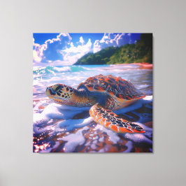 Gespannen canvasprint van zeeschildpad canvas afdruk