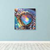Gespannen canvasprint (Vuur Opal-8) Canvas Afdruk (Insitu (Houten vloer))