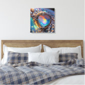 Gespannen canvasprint (Vuur Opal-8) Canvas Afdruk (Insitu (Slaapkamer))