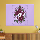 Gespannen Doek Boeket Viooltjes Canvas Afdruk (Insitu (Woonkamer))