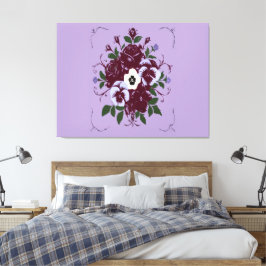 Gespannen Doek Boeket Viooltjes Canvas Afdruk