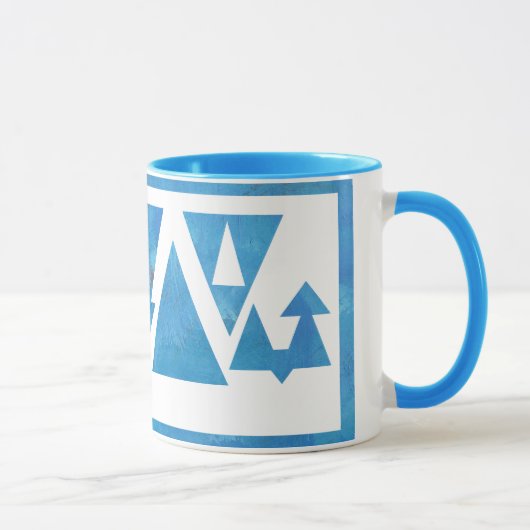 Gespantserde driehoeken en pijlen mok (Rechts)