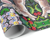 Gespantserde kerstcadeaus Roos Holly Gift Wrap Cadeaupapier (Rol Hoek)