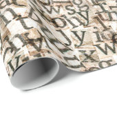 Gespantserde letters cadeaupapier (Rol Hoek)