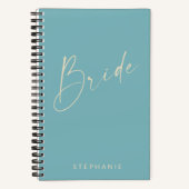 Gespecialiseerd Blauwgroen blauw met Bride Chic Mi Notitieboek (Voorkant)
