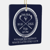 Gespecialiseerd Golfgat in One Retro Navy Blue Keramisch Ornament (Rechts)