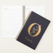 Gespecialiseerd goudblauw elegant monogram O Planner (Display)