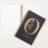 Gespecialiseerd goudblauw elegant monogram O Planner (Display)