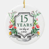 Gespecialiseerd Jubileum 15 jaar Sober Keramisch Ornament (Achterkant)