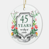 Gespecialiseerd Jubileum 45 jaar schoon Keramisch Ornament (Links)