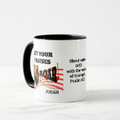 Gespecialiseerd LAAT UW PRAISSEN ROAR Christelijk Mok (Voorkant links)