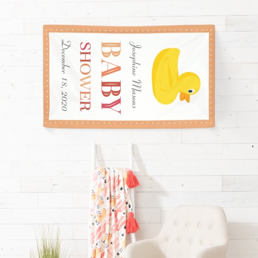 Gespecialiseerd Rubber Duck Neutraal Baby shower Spandoek (Insitu)