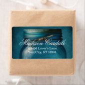 Gespecialiseerd Rustic Blue Glass Mason Jar Weddin Etiket (Insitu)