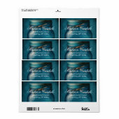 Gespecialiseerd Rustic Blue Glass Mason Jar Weddin Etiket (Full Sheet)