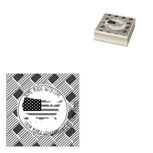 Gespecialiseerd THUIS GEMAAKT MET DE Vlag VAN LOVE Rubberstempel (Gestempeld)