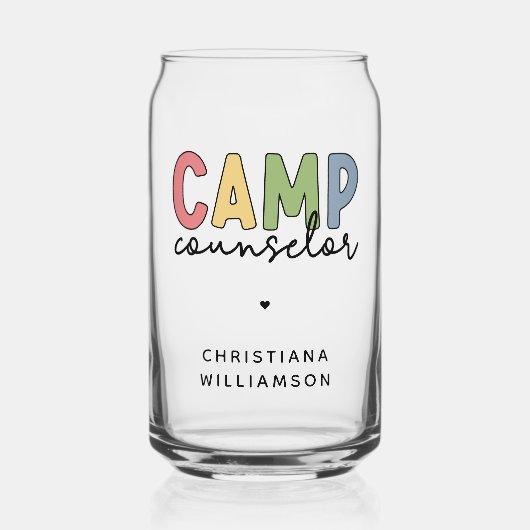 Gespecialiseerde Camp Counselor Gifts Blikvorm Glas (Voorkant)
