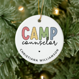Gespecialiseerde Camp Counselor Gifts Keramisch Ornament