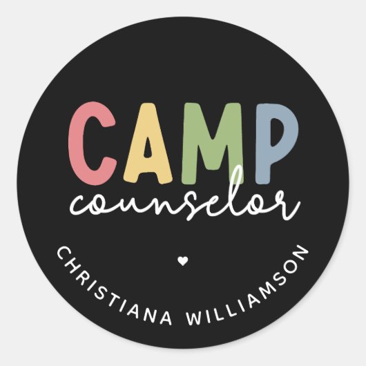 Gespecialiseerde Camp Counselor Gifts Ronde Sticker (Voorkant)