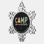 Gespecialiseerde Camp Counselor Gifts Tin Sneeuwvlok Ornament (Rechts)