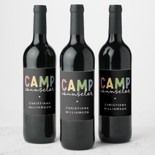 Gespecialiseerde Camp Counselor Gifts Wijn Etiket