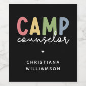 Gespecialiseerde Camp Counselor Gifts Wijn Etiket (Enkel label)