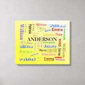 Gespecialiseerde familie Word Cloud Naam Collage Canvas Afdruk (Voorkant)