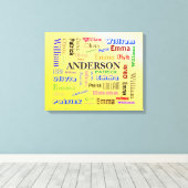 Gespecialiseerde familie Word Cloud Naam Collage Canvas Afdruk (Insitu (Houten vloer))