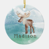 Gespecialiseerde feestdag in Cute Moose Keramisch Ornament (Voorkant)